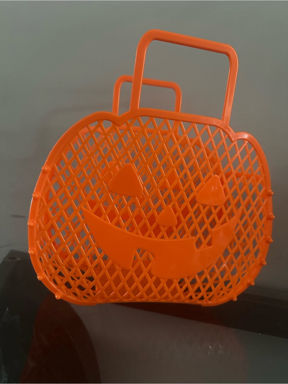 Orange Pumpkin Shaped Jelly Tote Unbranded Halloween Trick-or-Treat Tote